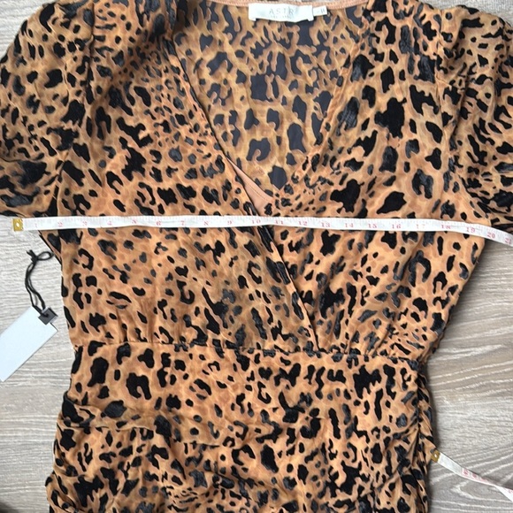 NEW ASTR The Label Nikita Burnout Leopard Print Ruched Mini Dress Large - Picture 9 of 11